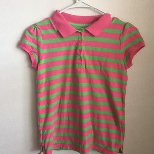 Kids- girls collard  striped shirt